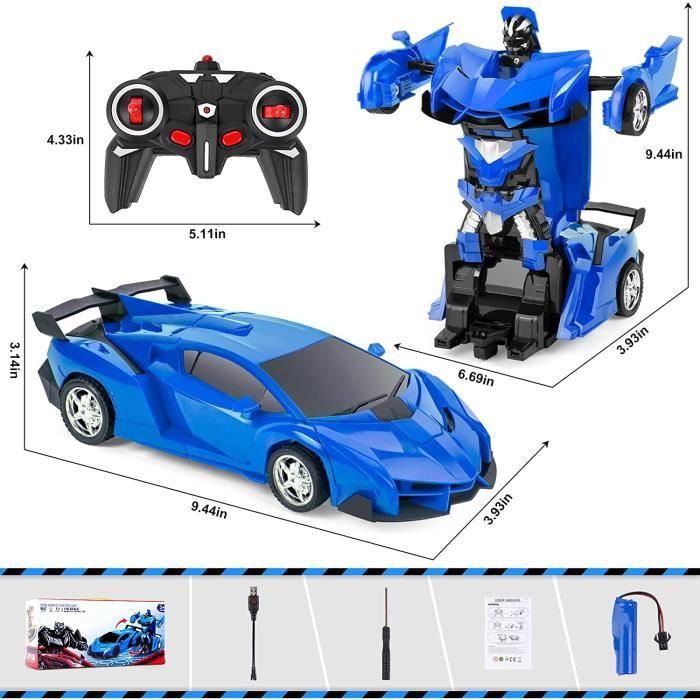 Transformable Robot Car Toy - ZGEER - 2in1 Deformation - Blue - Radio Controlled - 3 Years