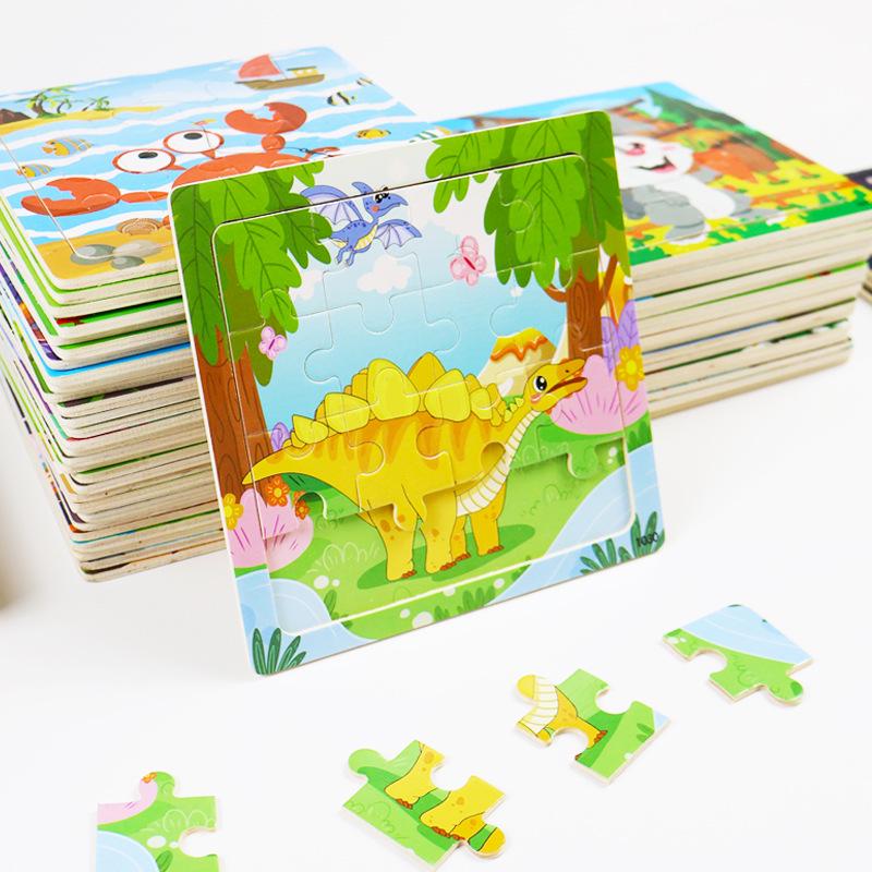 Popular Wooden Dinosaur and Animal Puzzle for Children's Early Education