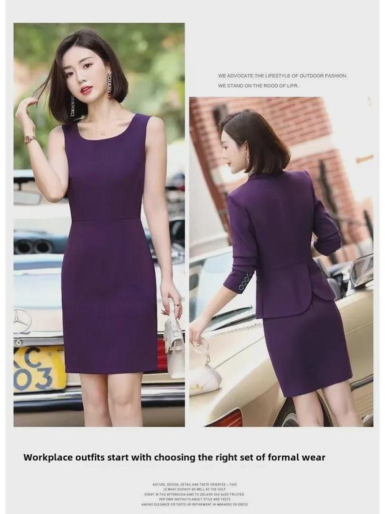 Women's Professional Suits: New Autumn/Winter Styles, Long-Sleeve Slimming Dresses, High-End Work Clothing, Two-Piece Sets