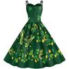 Women's Spaghetti Strap Clover Dress - St. Patrick's Day Irish Festival Clothing