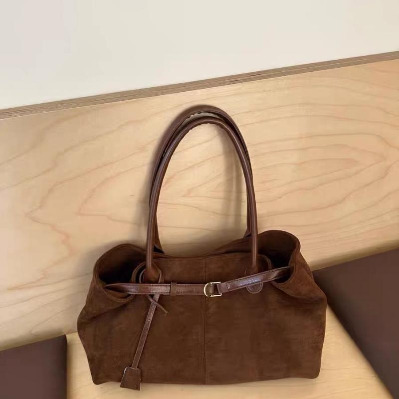 Korean Retro Velvet Underarm Bag, Tote Shoulder Bag, Large Capacity Commuter Bag for Women