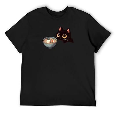 Maglietta Grafica Divertente Gatto Ramen Giapponese Kawaii Anime Gatto T-Shirt (2)