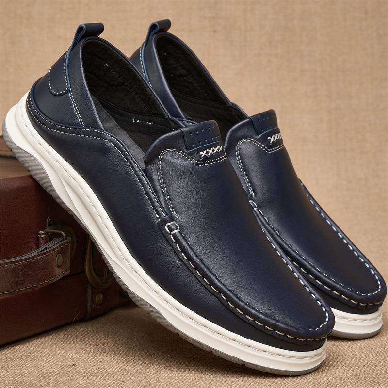 

Foot Men s Shoes Are Lightweight Casual and Non Slip The Toe Layer Is Made of Cowhide and The Men s Soft Soled Korean Version Is A Pair of Bean Shoes 38
