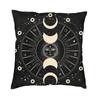 M Witch In Black Square Pillowcover Home Decor Occult Witchy Magic Cushions Throw Pillow For Car Double-Sided Printing