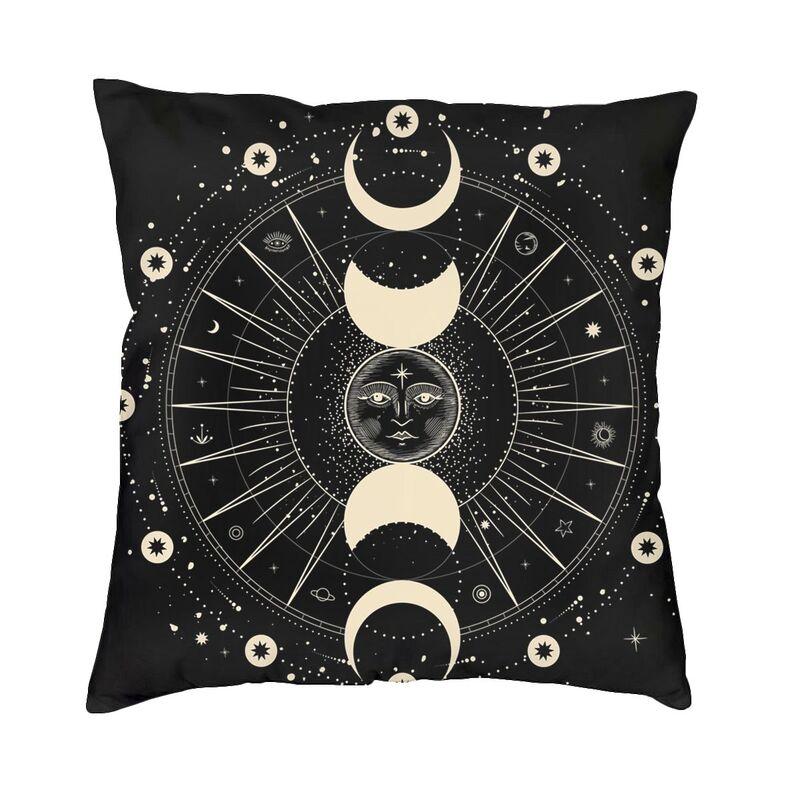 M Witch In Black Square Pillowcover Home Decor Occult Witchy Magic Cushions Throw Pillow For Car Double-Sided Printing