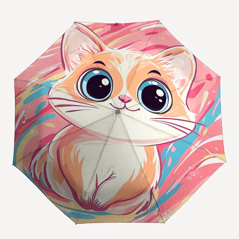 

1pc Kitten Cat Umbrella That Opens Closes Automatically Perfect Gift with a Convenient Folding Mechanism 07