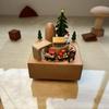 Wooden Carousel Music Box Retro Ornaments Cartoon Hand Cranked Musical Box for Christmas Birthday Gifts Desk Decoration Ornament