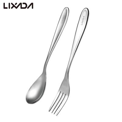 Lixada Cucchiaio in titanio Cucchiaio da cena leggero a tutta lunghezza per la casa, campeggio all'aperto, escursionismo, zaino in spalla
