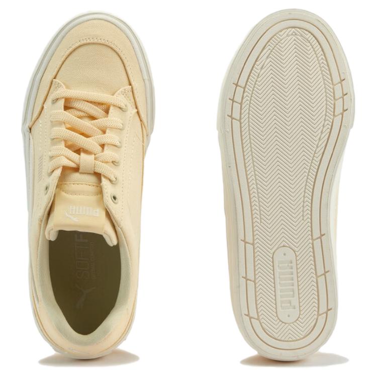 Puma Court Classic Vulc Fs Comfortable Versatile Durable Low-Top Skate Shoes Unisex Sneakers Light-Yellow 396353-33