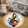 Elegant Round Abstract Multicolor Floor Rug, Non-Slip Floor Mat for Laundry Room