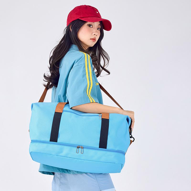 Damen Sporttasche, Trocken- und Nasstasche, Handtasche, Multifunktions-Schwimmtasche, Schultertasche, Wochenend-Fitnesstasche, Yoga-Schuhe, Tagesrucksack