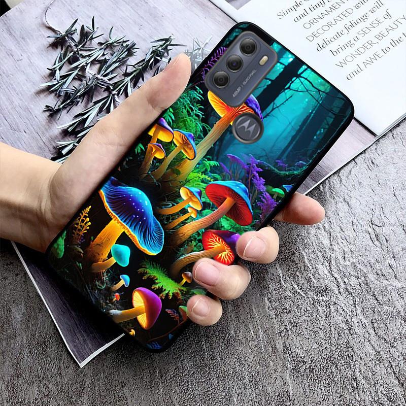Trippy Mushroom Wizard Phone Case For Motorola G84 G22 G32 G34 G52 G10 G20 G30 G60 G60S G13 G50 G54 G62 G53 G72 G85 G24 Power