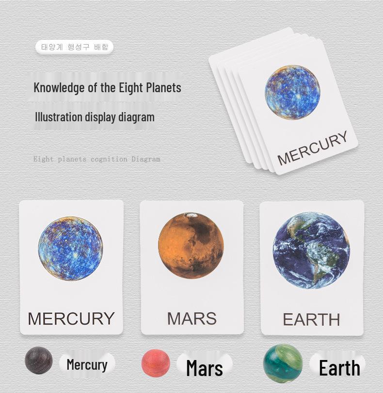 Cross-Border Solar System Wooden Puzzle - Planet Board for Early Education