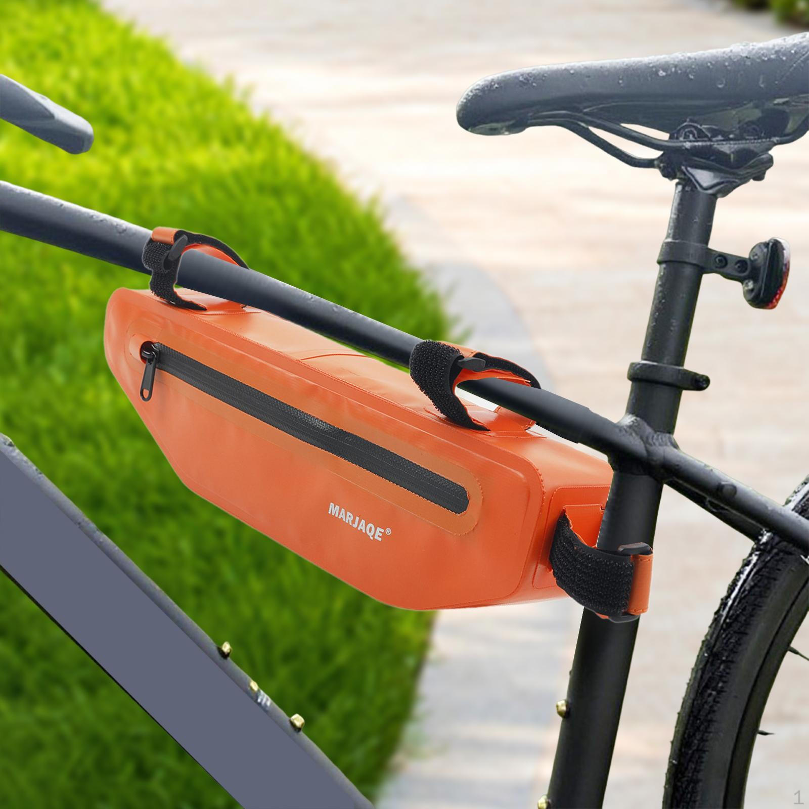 

Велосипедная сумка на раму 1,5 л, грязеустойчивый аксессуар для горного и шоссейного велосипеда под верхнюю трубу оранжевый