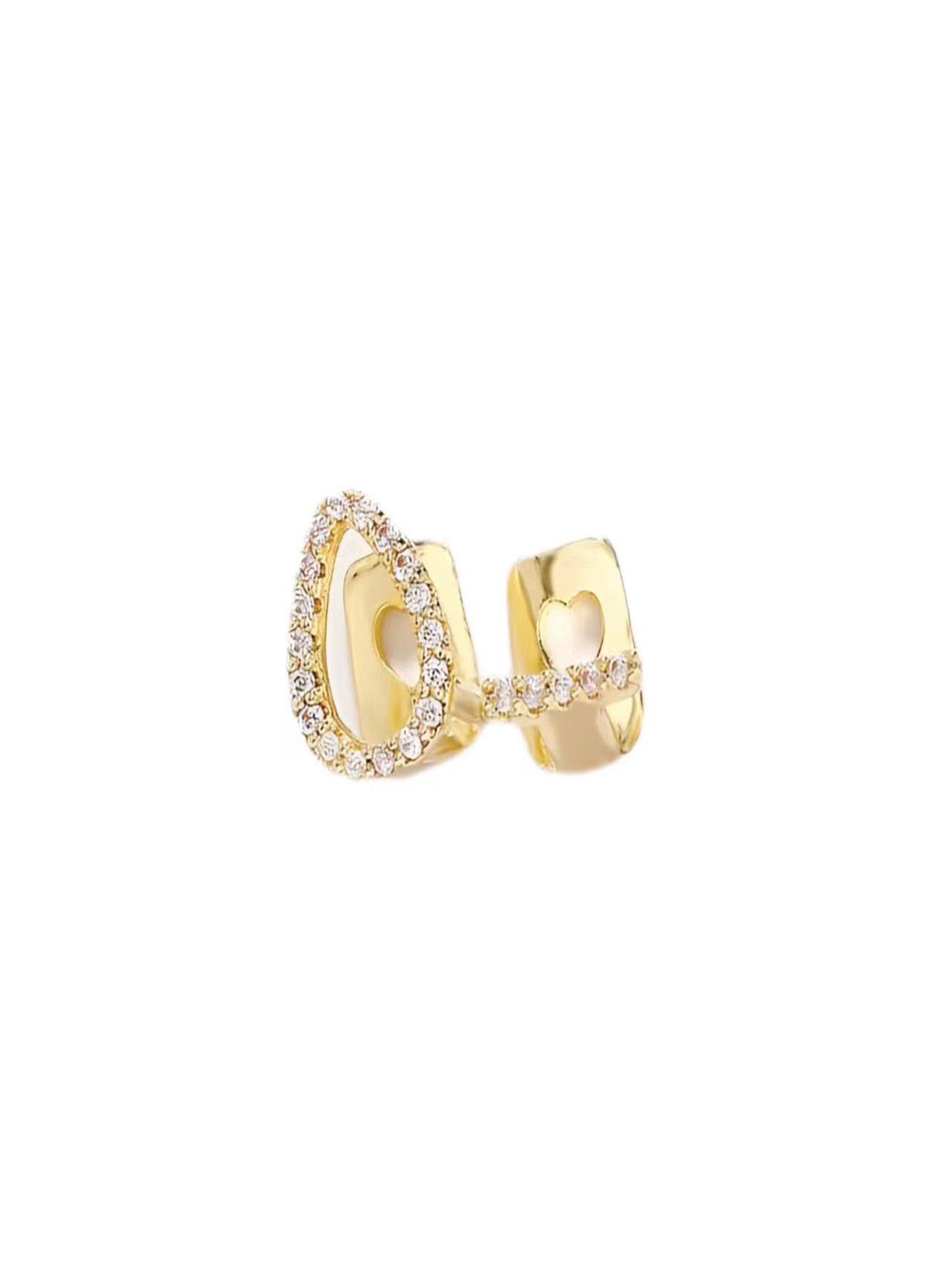Gold-Plated Diamond Hip Hop Grillz - Halloween Cosplay Tooth Jewelry золотой