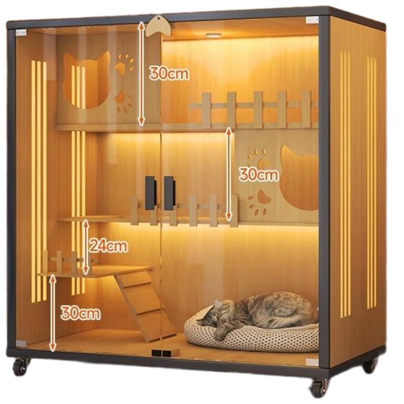 HANDUNYOU Luxury Wooden Cat Villa