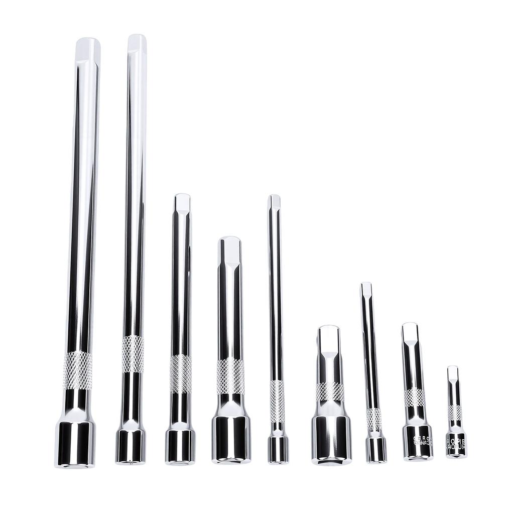9PCS Wobble Extension Set 1 4in 3 8in 1 2in Drive Ratchet Extension Bar for Auto Repair