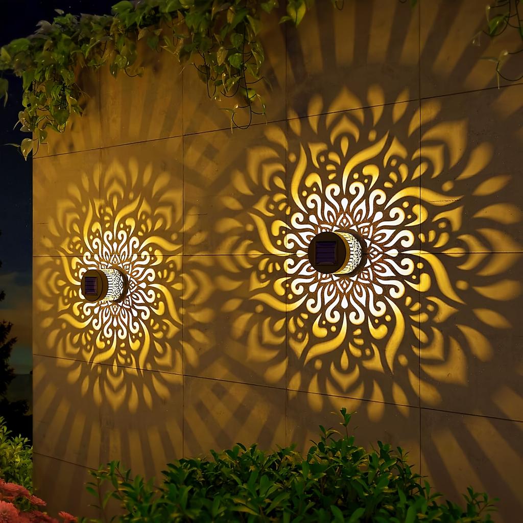 Solarzaunleuchte für den Außenbereich IP65 Metall Hofwandleuchte für Außen Garten Terrasse Stufen Wand Heimdeko Festliche Atmosphären