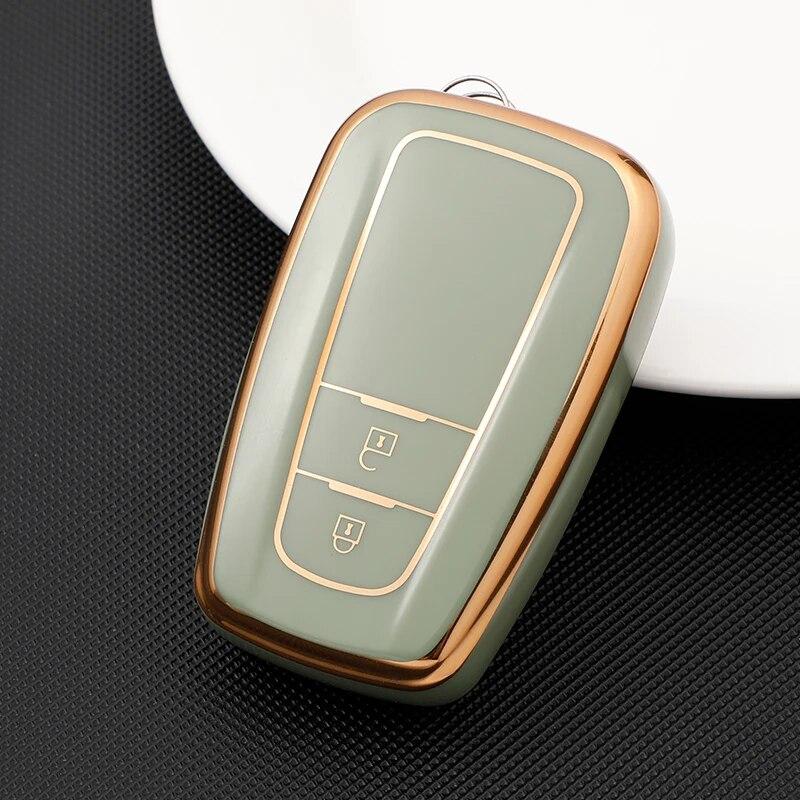 2/3/4 Knappar för Toyota Camry CHR Corolla RAV4 Avalon Land Cruiser Prado Prius 2017 - 2022 TPU Bilnyckelfodral Skydd Fob Nyckelring