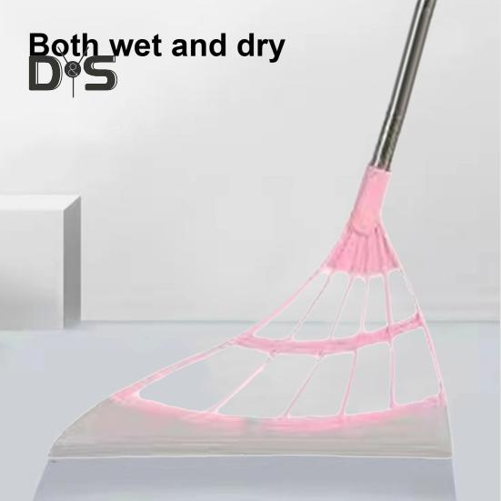Silicone Broom Set Floor Cleaning Rubber Broom Multifunctional Broom Sweeper Ergonomic Design 45 Degree Bevel Broom