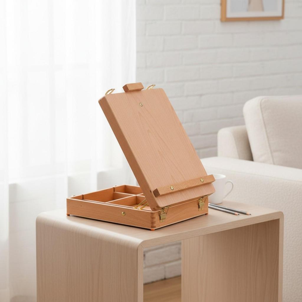 Tabletop Painting Box with Storage Foldable Sketchbox Easel Compact for Students