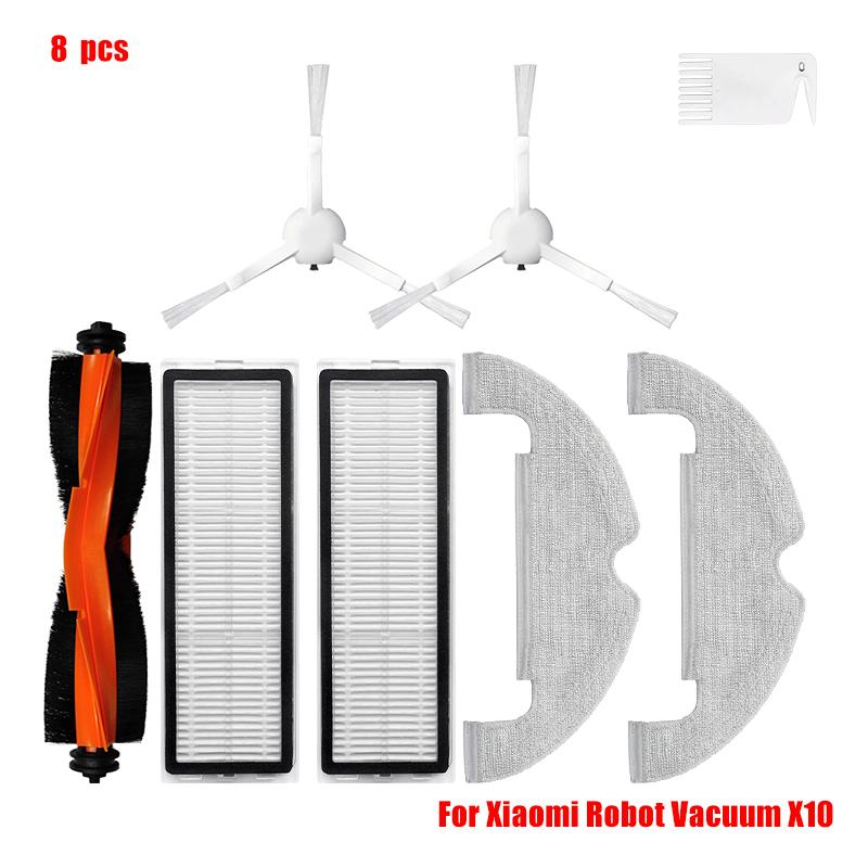 Main Side Brush Hepa Filter Mop Cloth Dust Bag For Xiaomi Robot Vacuum X10 Robot Vacuum Cleaner Parts Replacement Accessories