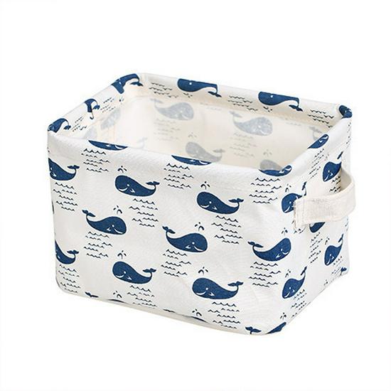 Compact Square Cotton Linen Storage Basket