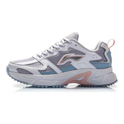Li Ning Comfortable Fabric Cushioning Slip Resistant Abrasion Resistant Breathable Low Top Casual Running Shoes Women's ARLQ004-2