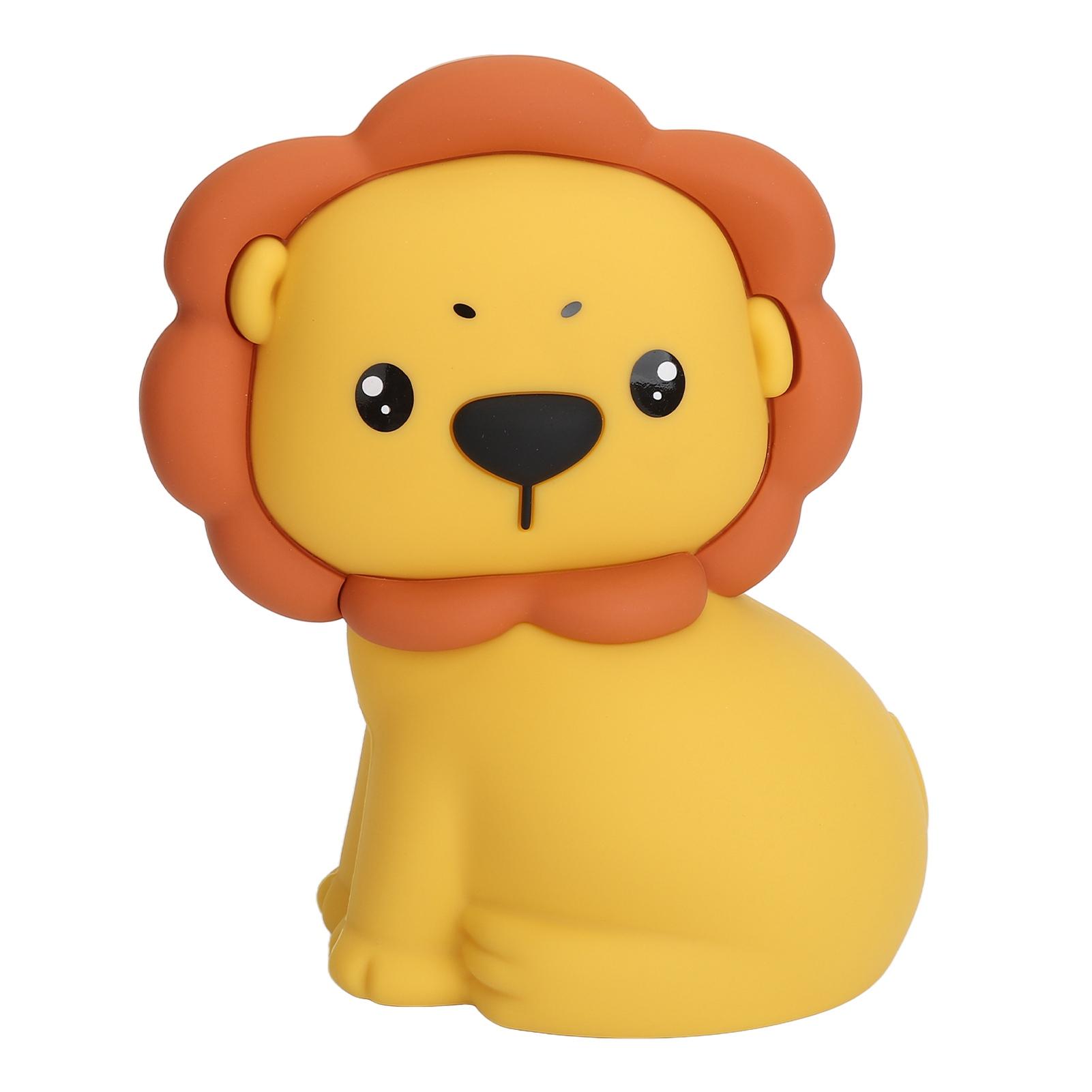 

Милый ночник в виде льва с регулируемым цветом, управление касанием, 1200 мАч, перезаряжаемый силиконовый милый ночник