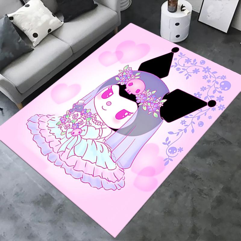 Office Rug "Kawaii", "Wedding" Anti-Slip Rug, Machine Washable for Living Room, Bedroom, Office, Multiple Sizes, Bedroom Mat, Decorative Mat, Durable