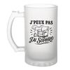 Chope / Verre À Bière - PLANETEE - J’peux Pas J’ai Sophro (minimaliste) - Verre Trempé Givré - 470 Ml