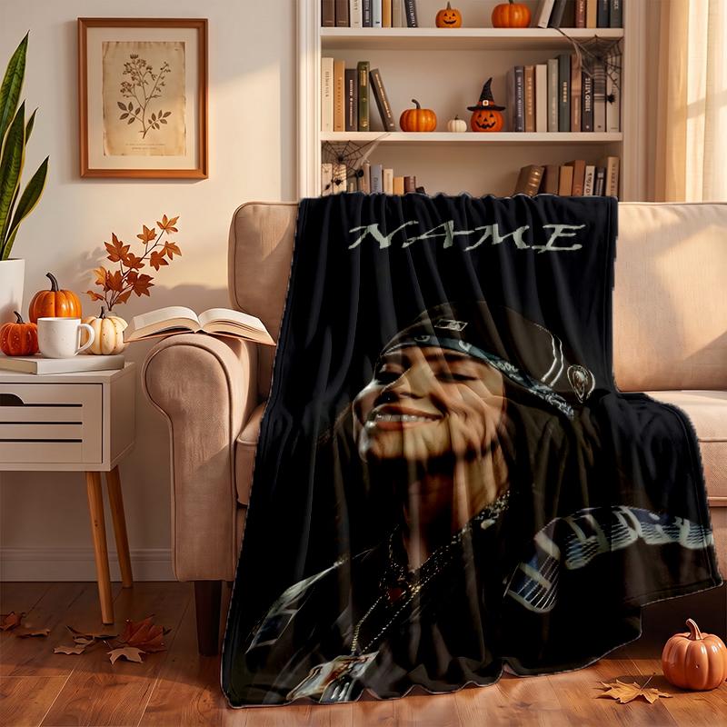 Billie Eilish Custom Flannel Blankets Soft Warm Cozy Throws for Home Decor Holiday Gifts