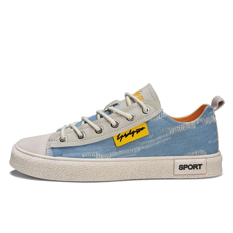 

Fashionable, Versatile, Casual, Sports, Couple Style, Thick Soled, Height Increasing, Summer Denim Fabric Shoes, Canvas Shoes 44 небо синє кольору