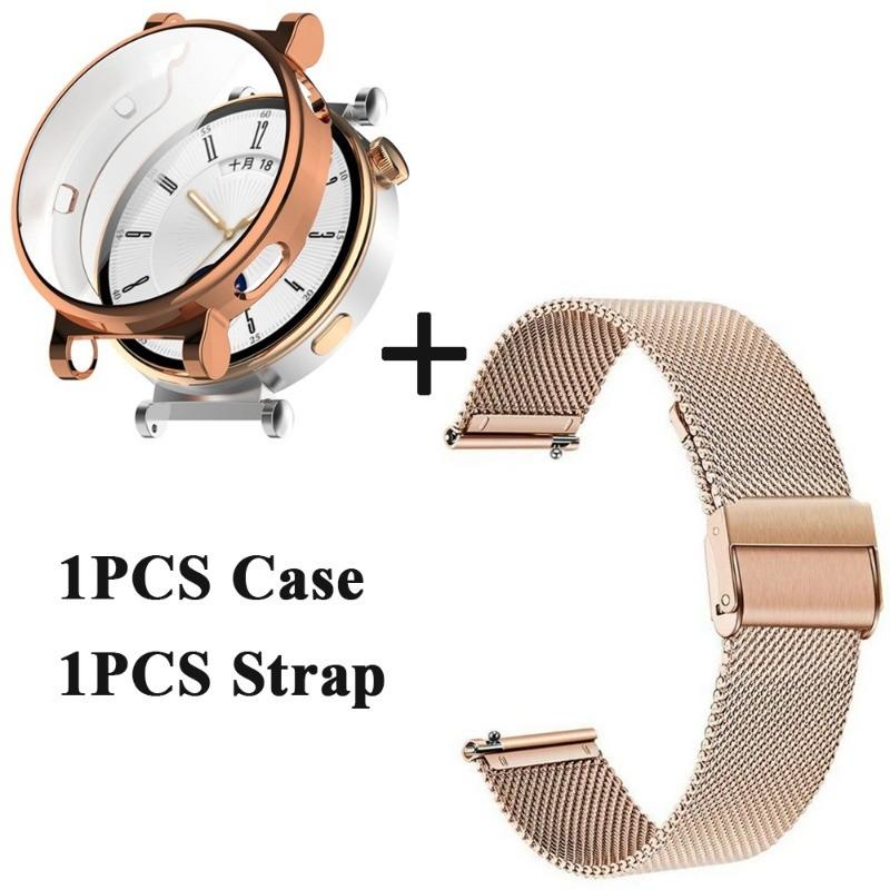 Coque en TPU + bracelet milanais pour Huawei Watch GT 5 41 mm 46 mm, bracelet en métal, bracelet en acier inoxydable pour Huawei GT5 Pro 46 mm 42 mm, coque Correa