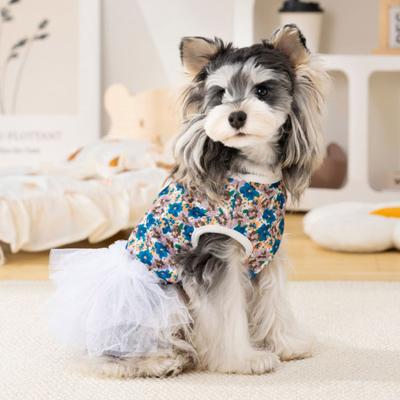 Blumenhundekleid Kleines Hundekleid mit weißem Tüllrock Sommer-Tutu-Kleid für Welpen Bichon Frisé Schnauzer Kleine Rassen