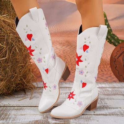 Western Mid-Tube Boots 2026 Retro Pointed Toe Sleeve Love Heightened Skinny Plus Size Boots