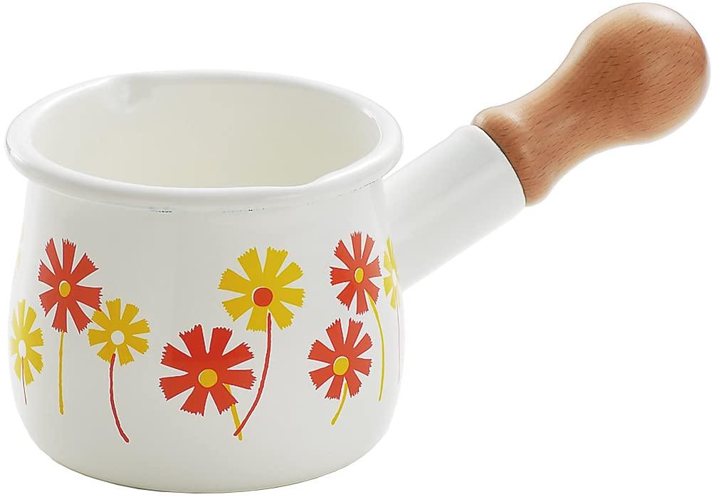 Tamahashi Milk Gas Stove Made In Aderia Alice Pan, Mini, Enamel, 550ml, Only, Japan, Retro, White, ADR-11