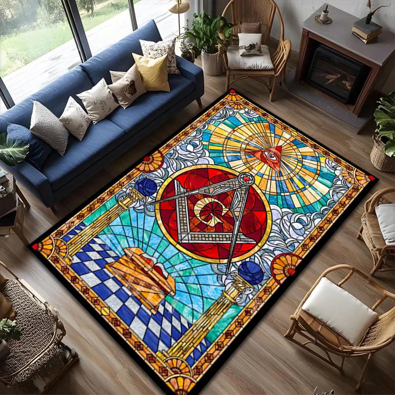 2026 New Style Illuminati All-Seeing Eye Carpet Rug for Living Room Bedroom Home Sofa Decoration,Kids play Non-slip Floor Mat