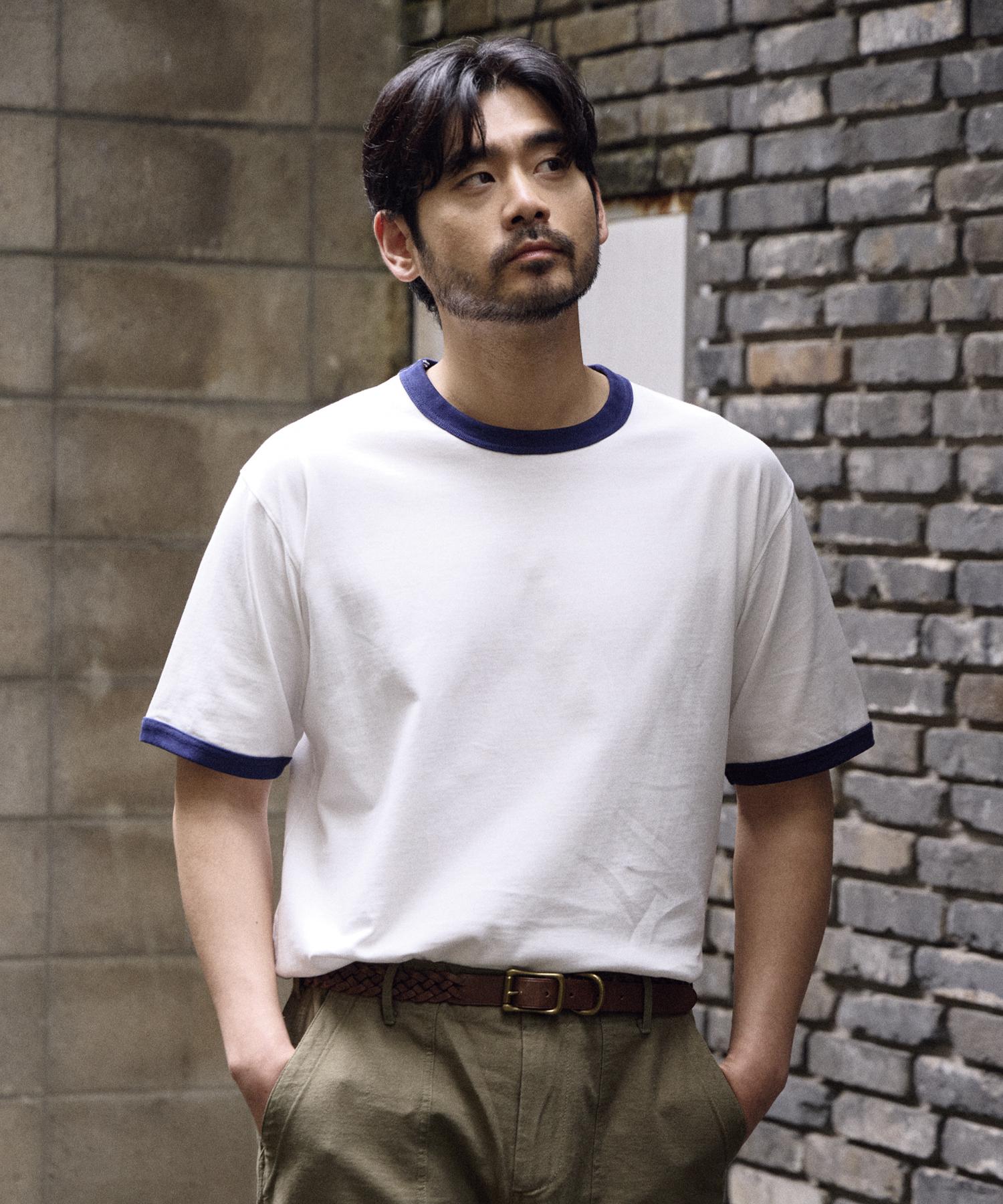 Heavy Eye Cotton Ringer Tee White Navy White/L