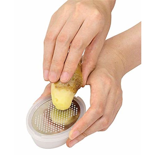 PEARL METAL White Grater, 9.5cm Long x 6cm Wide x 3cm High, with Ginger and Garlic Grater Container, Gadgetcon CC-1204