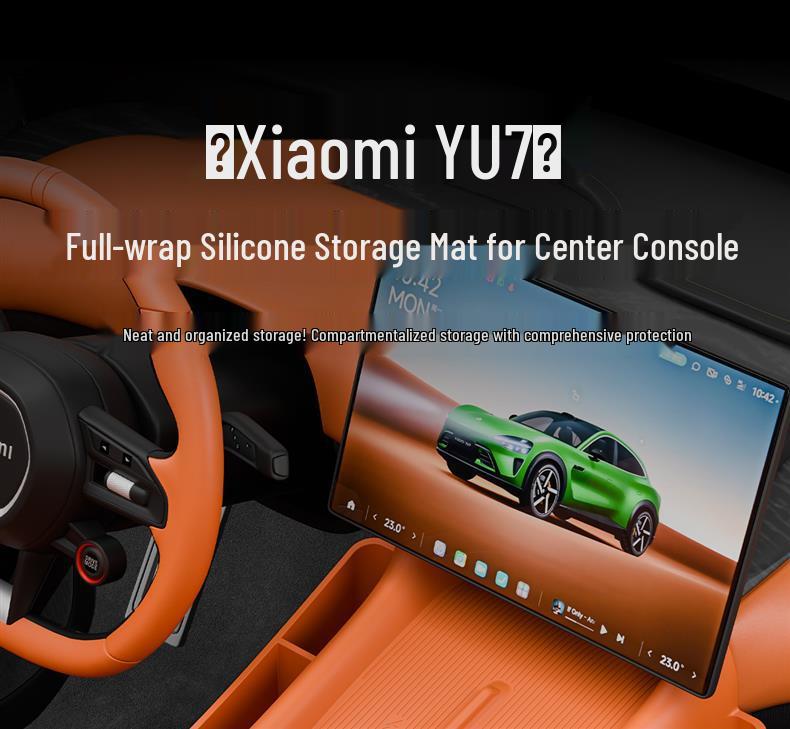 Silikonmatte für Xiaomi YU7 Bedienfeld: Kabelloser Ladegerät, Rutschfester Untersetzer, Innenraumzubehör