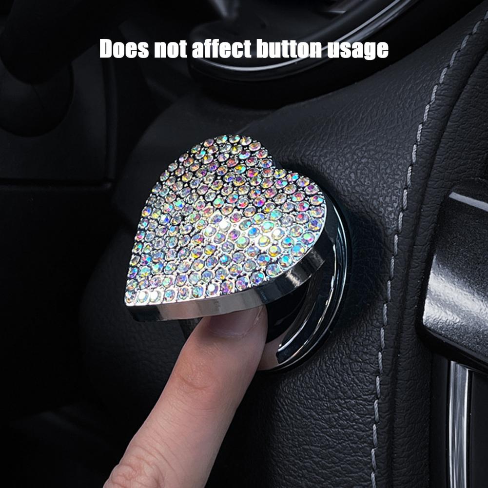 Stop Button Cover Sparkling Push Start Button Cover Protector for Car Engine Stop Switch Universal Easy Installation Automotive