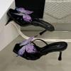 Süße Schleife Schmaler Riemen Designer High Heel Hausschuhe Damen Sommer Mode Quadratische Zehen Offene Zehen Riemchen Sandalen Elegant Zapatos De Mujer