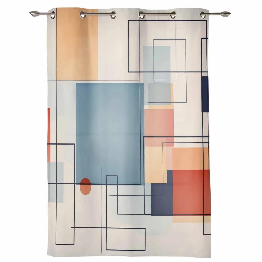 Oil Painting Abstract Hand Painted Vintage Curtains for Bedroom Living Room Drapes Kitchen Kid's Room Window Curtain Home Decor