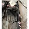 LUXEON Streetwear Y2K Popular Denim Shorts Tassels Design Vintage Shorts Man Hip Hop Fashion Harajuku Punk High Waist Wide Leg Pants