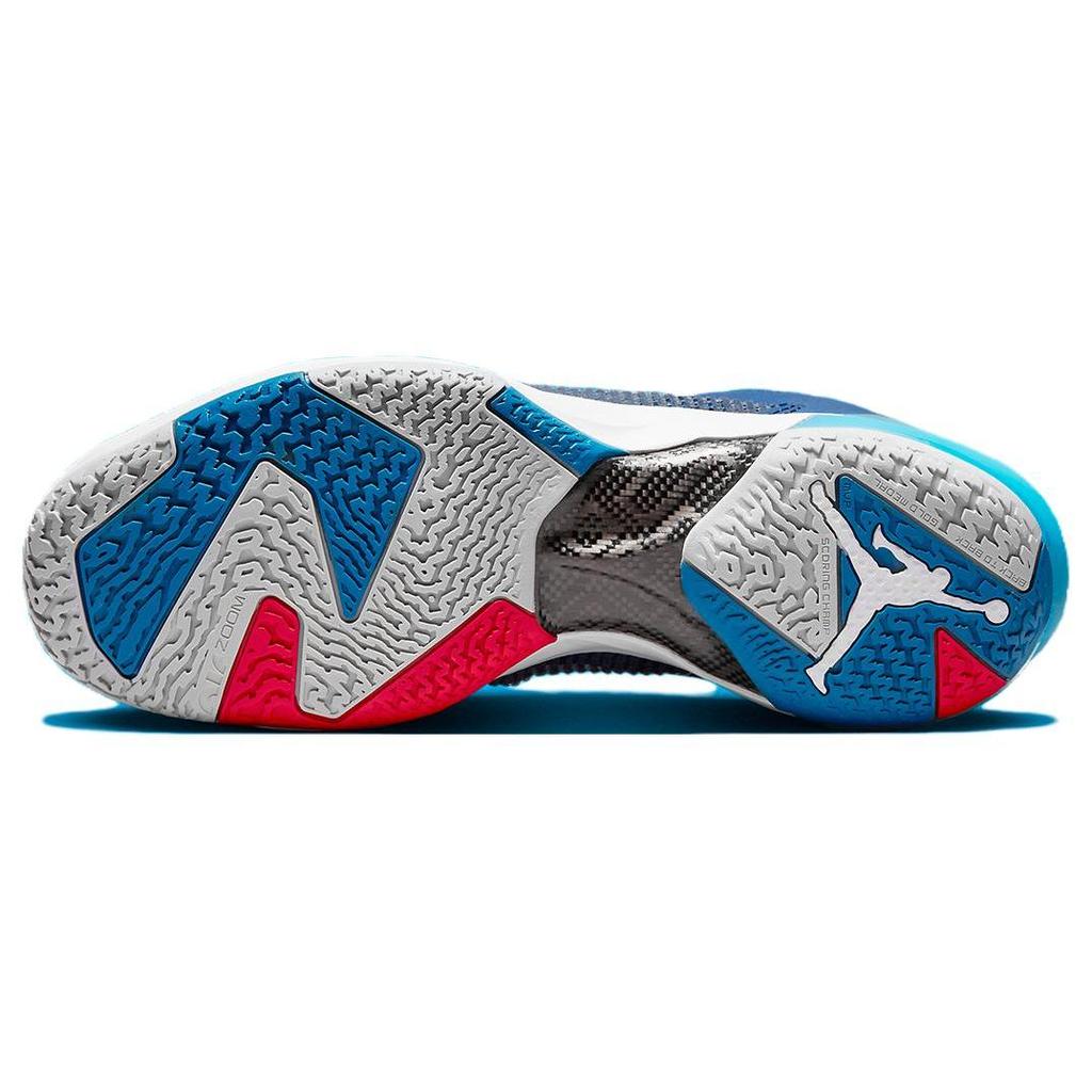 Air Jordan 37 Low PF 'Fraternity' (Unisex) Scarpe da Basket Blu Militare / Bianco / Blu Mezzanotte / Rosso Vivo / Grigio Cielo DV9908 401