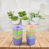 Colorful 20X Mini Plastic Flower Pots Succulent Plants Small Square Pot Garden