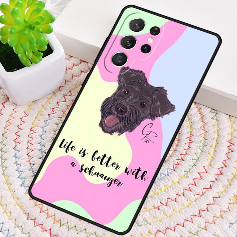 Cartoon schnauzer dog soft Phone Case for Samsung Galaxy note 10 pro S26 Ultra S23 S24 FE S25 S21 S22 PLUS shockproof Cove