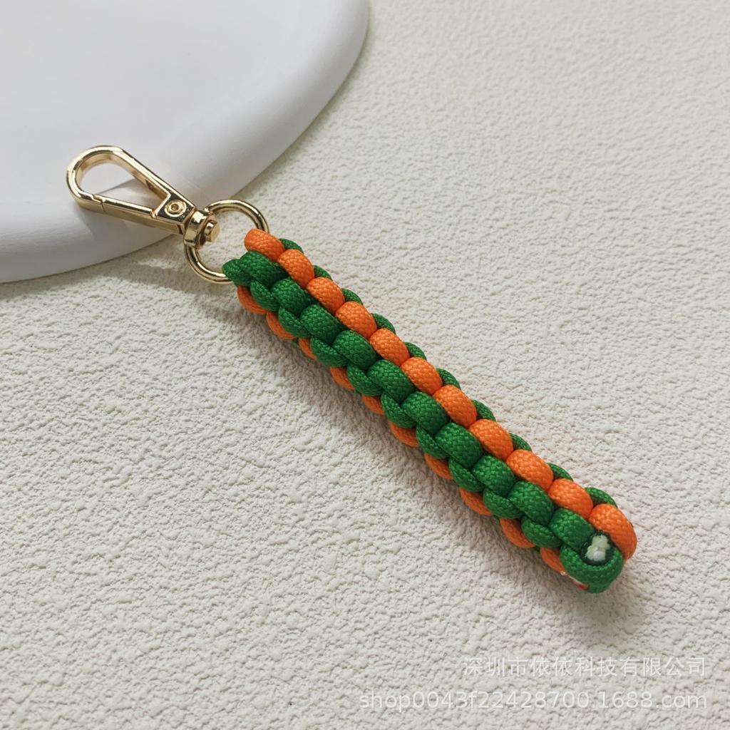 Miu family bag hanging cross-border explosive pure hand-woven pendant colorful fashionable unique shape braided rope car keychain