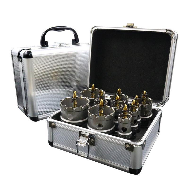 Carbide Stainless Steel Hole Saw Set, 16-Piece for Drilling Metal, Iron, Steel, Aluminum Alloy